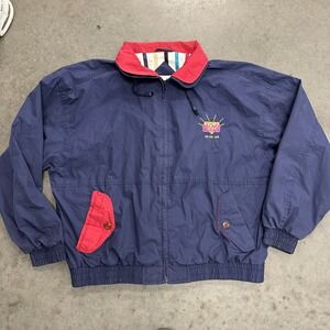 Vintage WinnerMate Palace Casino Biloxi MS Windbreaker Jacket Navy Blue XL